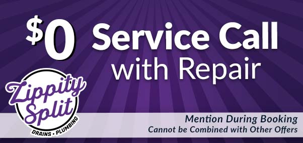 $0 service call with repair - zippity split plumbing